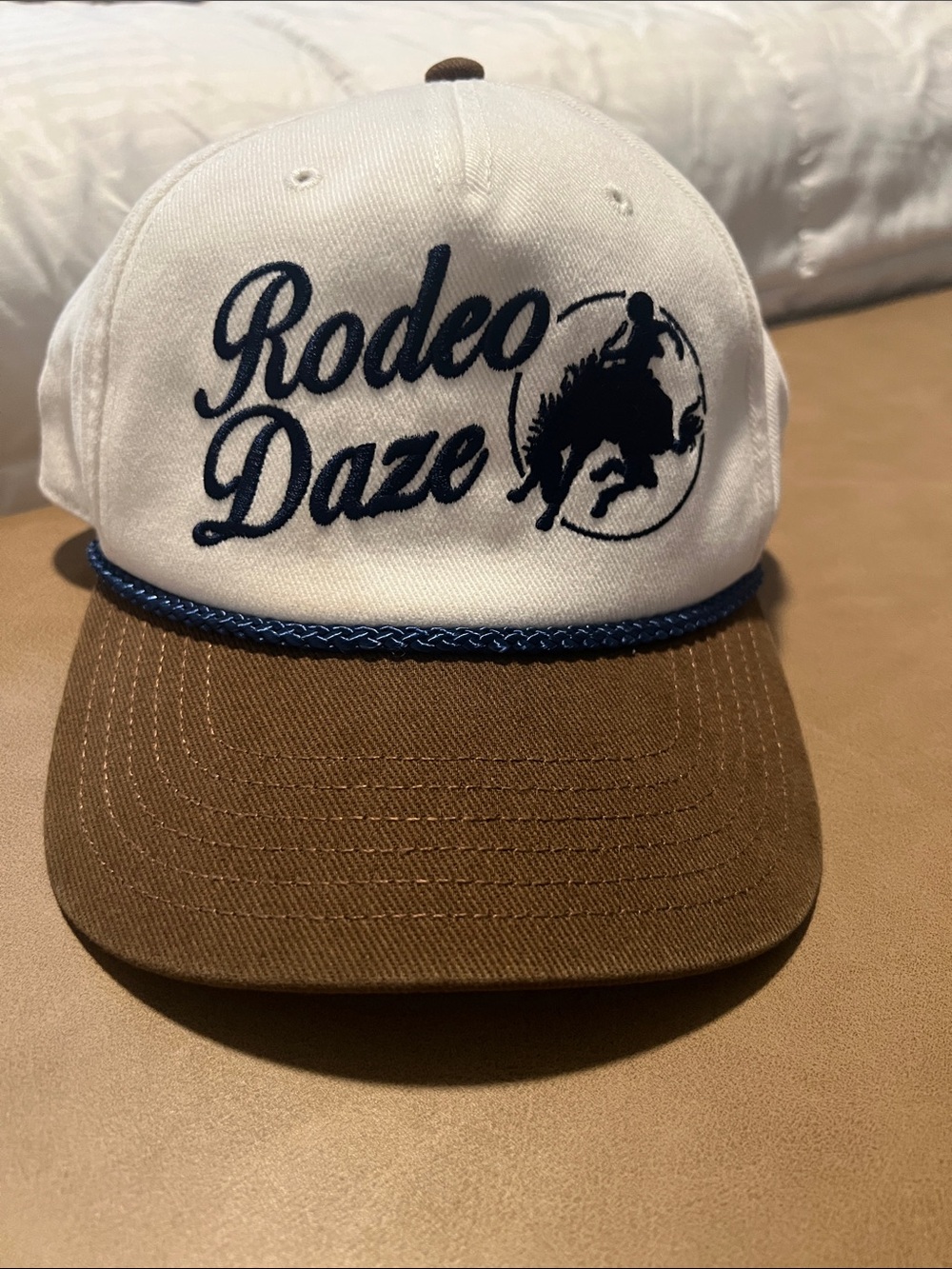 Mighty Fine Rodeo Daze Two-Tone Cap in White & Brown